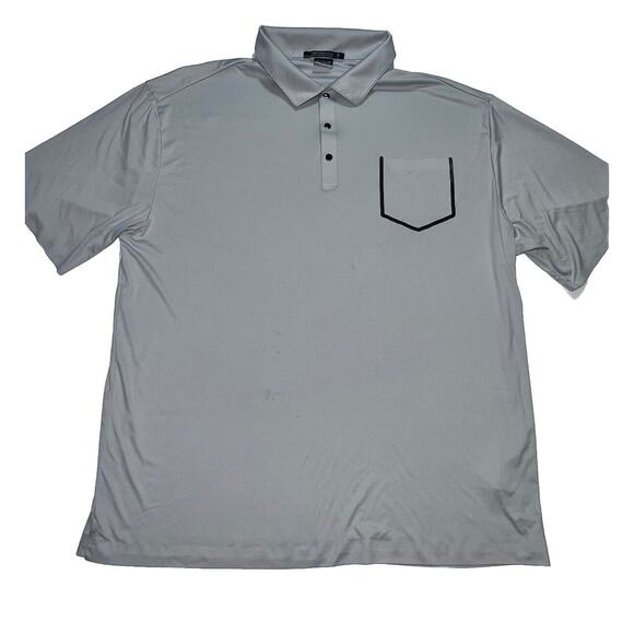Tiger Woods Platinum Polo Shirt Mens Size XXL Gray Dri-Fit Golf Snap Button READ - Picture 1 of 16